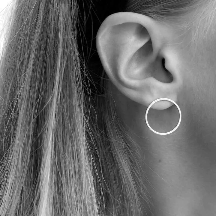 Eternity circle earrings silver 20 mm